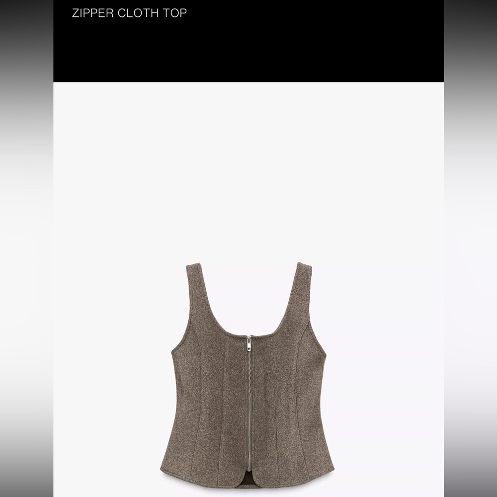 Zara Zipper Cloth Top